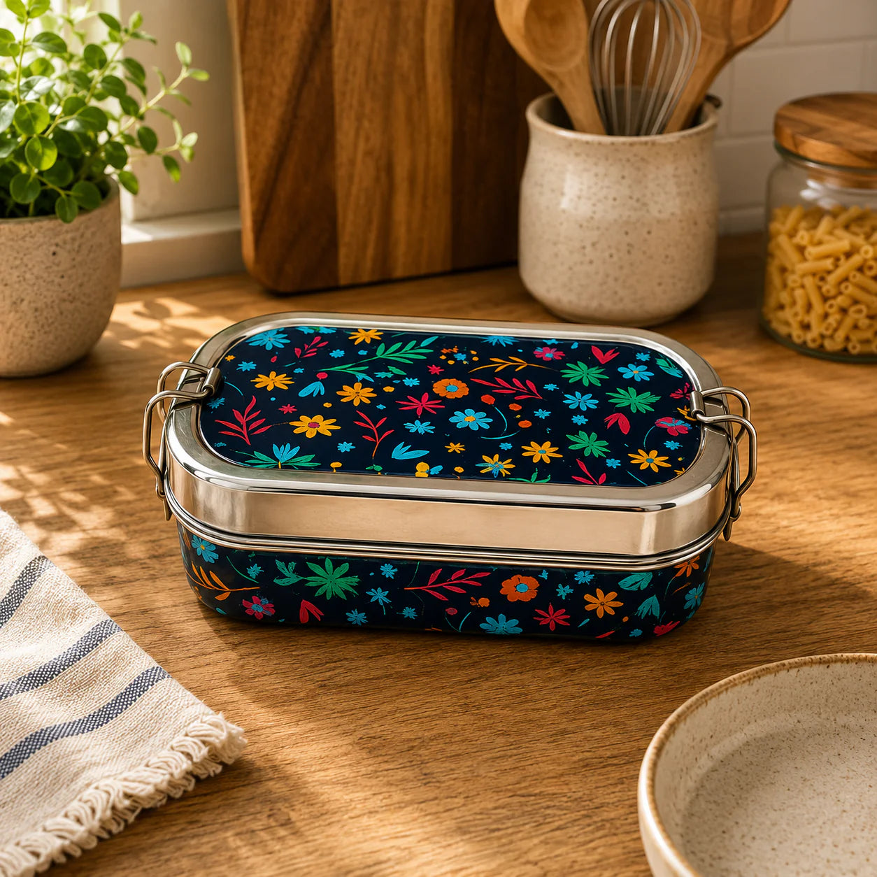Stainless Steel Lunch Box & Water Thermos Set