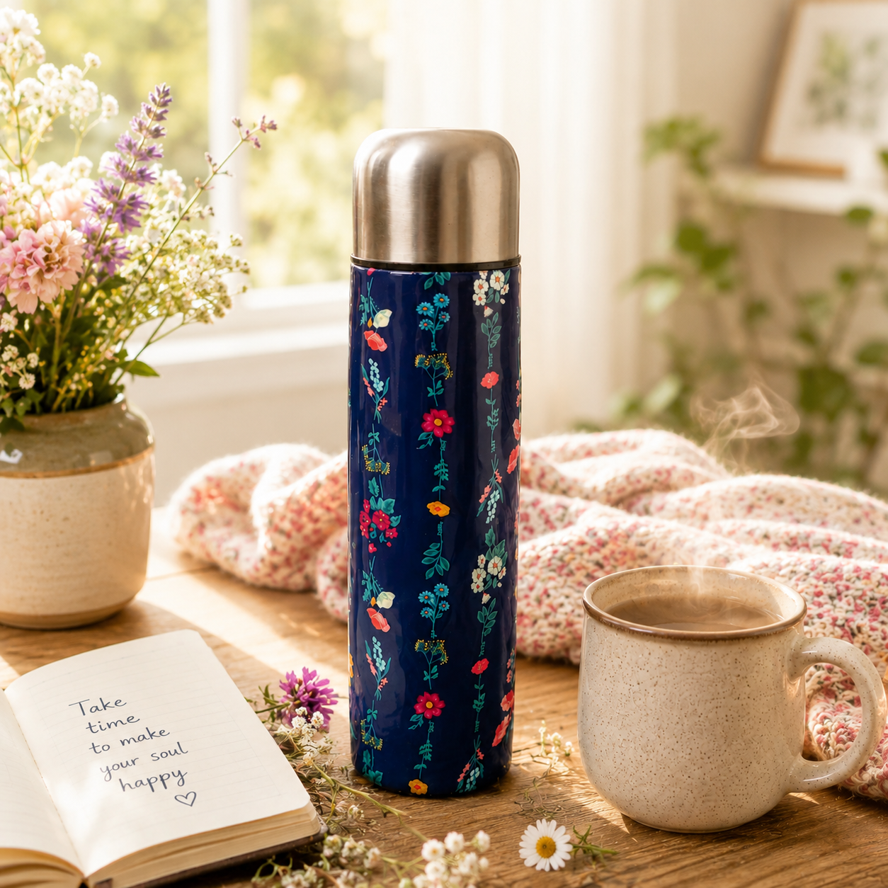 Stainless Steel Vacuum Insulated Thermos Bottle for Hot & Cold Beverages