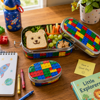 Eco-Friendly Meenakari Steel Tiffin Box