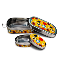 Meenakari Steel Tiffin Box – Stylish & Durable -Set Of 2 ( Panda +Llama) Combo