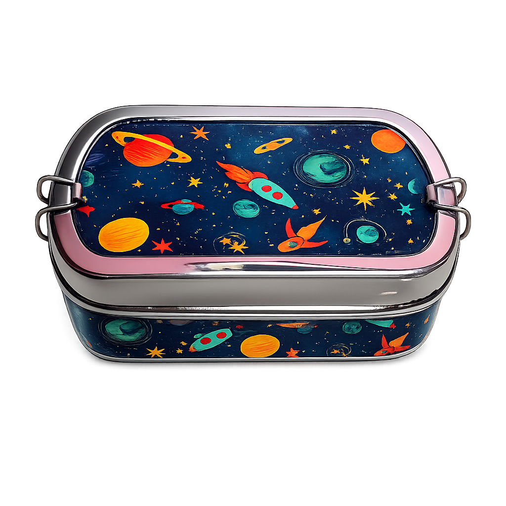 Eco-Friendly Meenakari Steel Tiffin Box