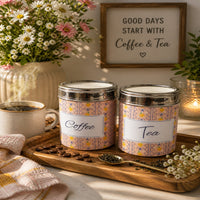 Lemon Coffee and Tea Storage Canister | Decorative Airtight Kitchen Container for Coffee, Tea & Sugar