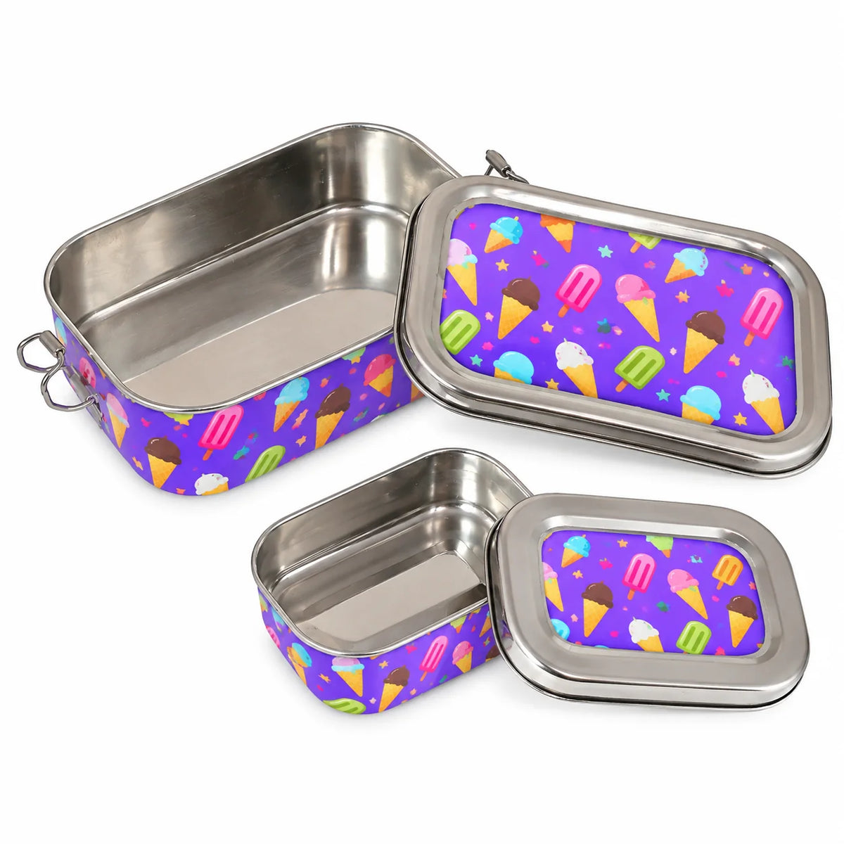 Stainless Steel Lunch Box , Snack Box & Water Sipper (750 ML) Set