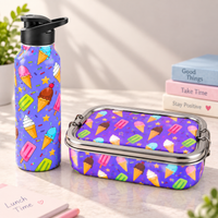 Stainless Steel Lunch Box & Water Sipper (750 ML) Set