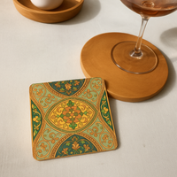 Elegant Print MDF Coaster – Stylish & Durable Design (Set of 4)