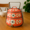 Ethnic Enamelware Steel Lunch Box – 2 Tier, Sustainable & Reusable