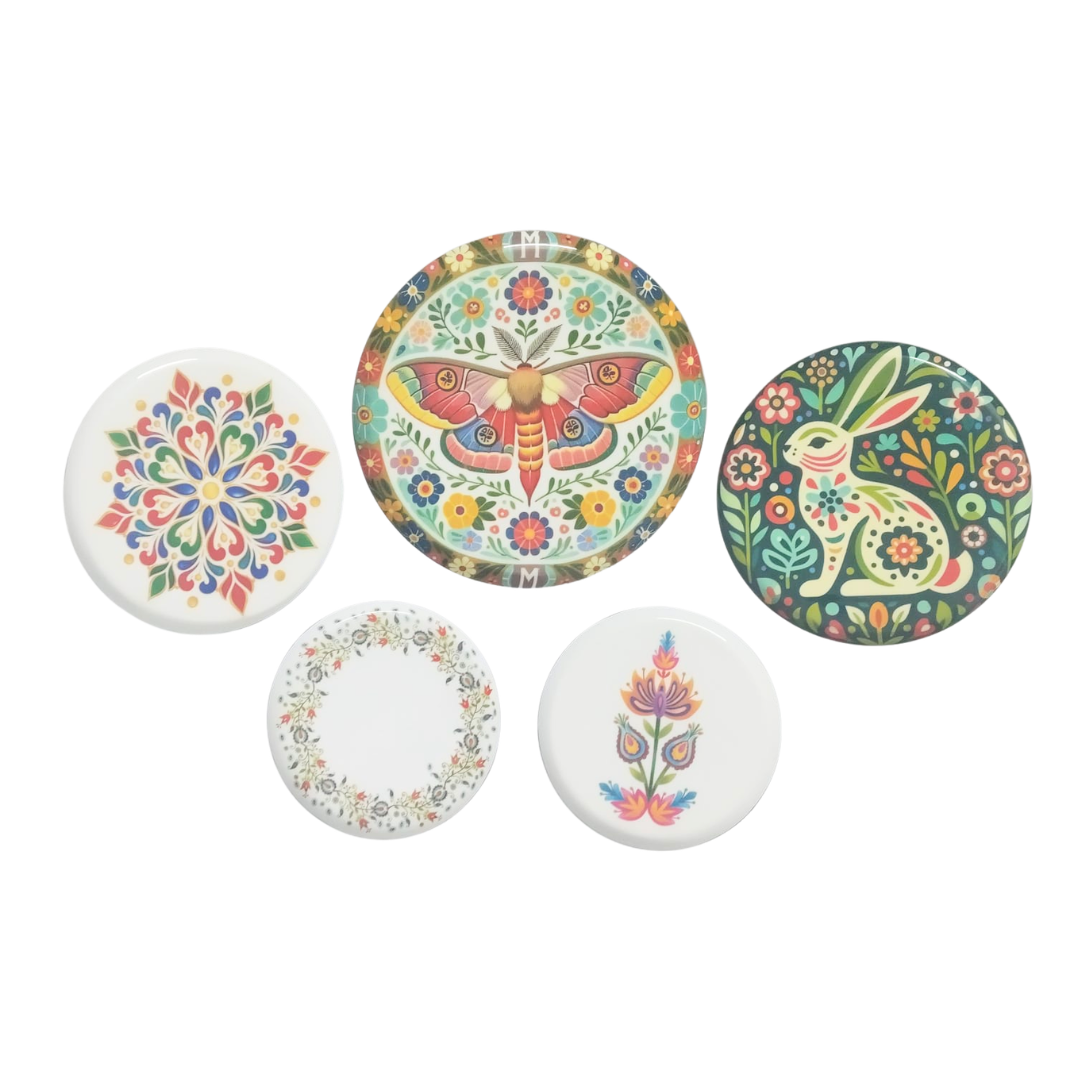 Decorative Metal Wall Plates Set of 5