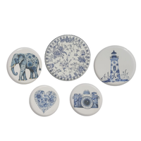 Decorative Metal Wall Plates Set of 5
