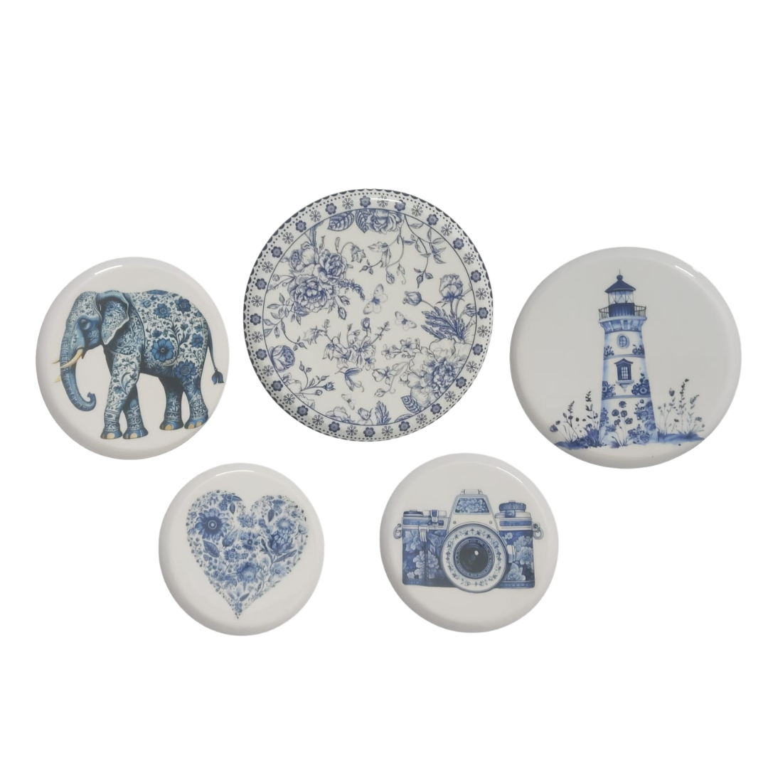 Decorative Metal Wall Plates Set of 5