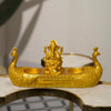 Decorative Swan Boat Ganesh T Lite | Artistic Hindu God Sculpture for Home and Table Decor