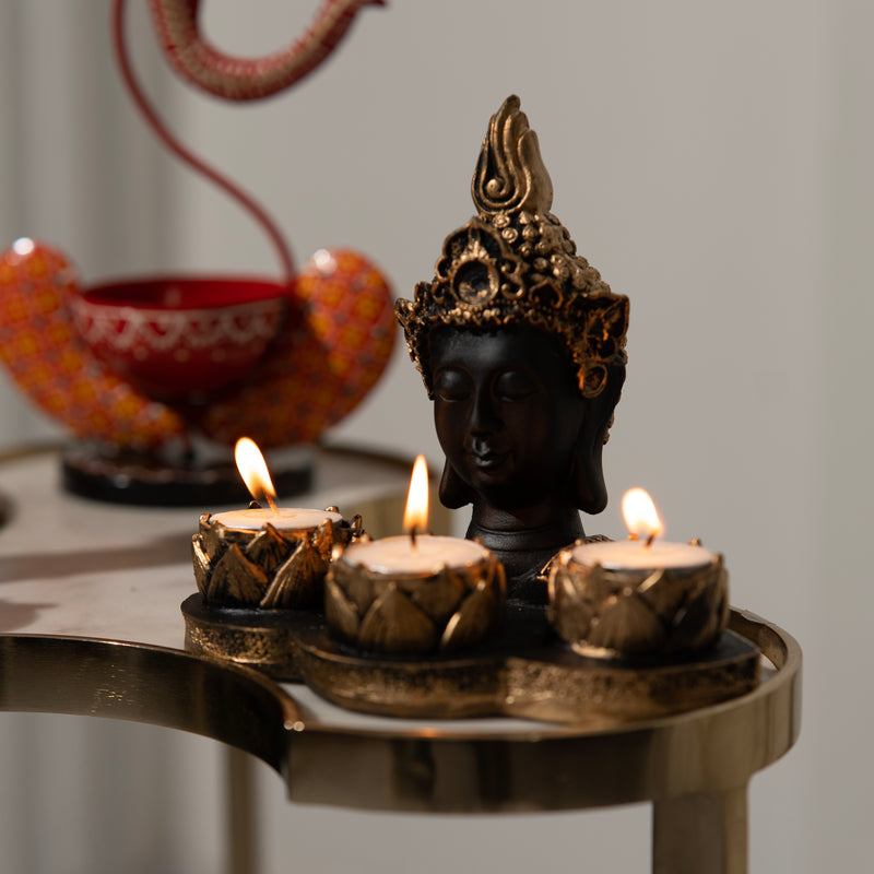 Buddha Head Candle Holder