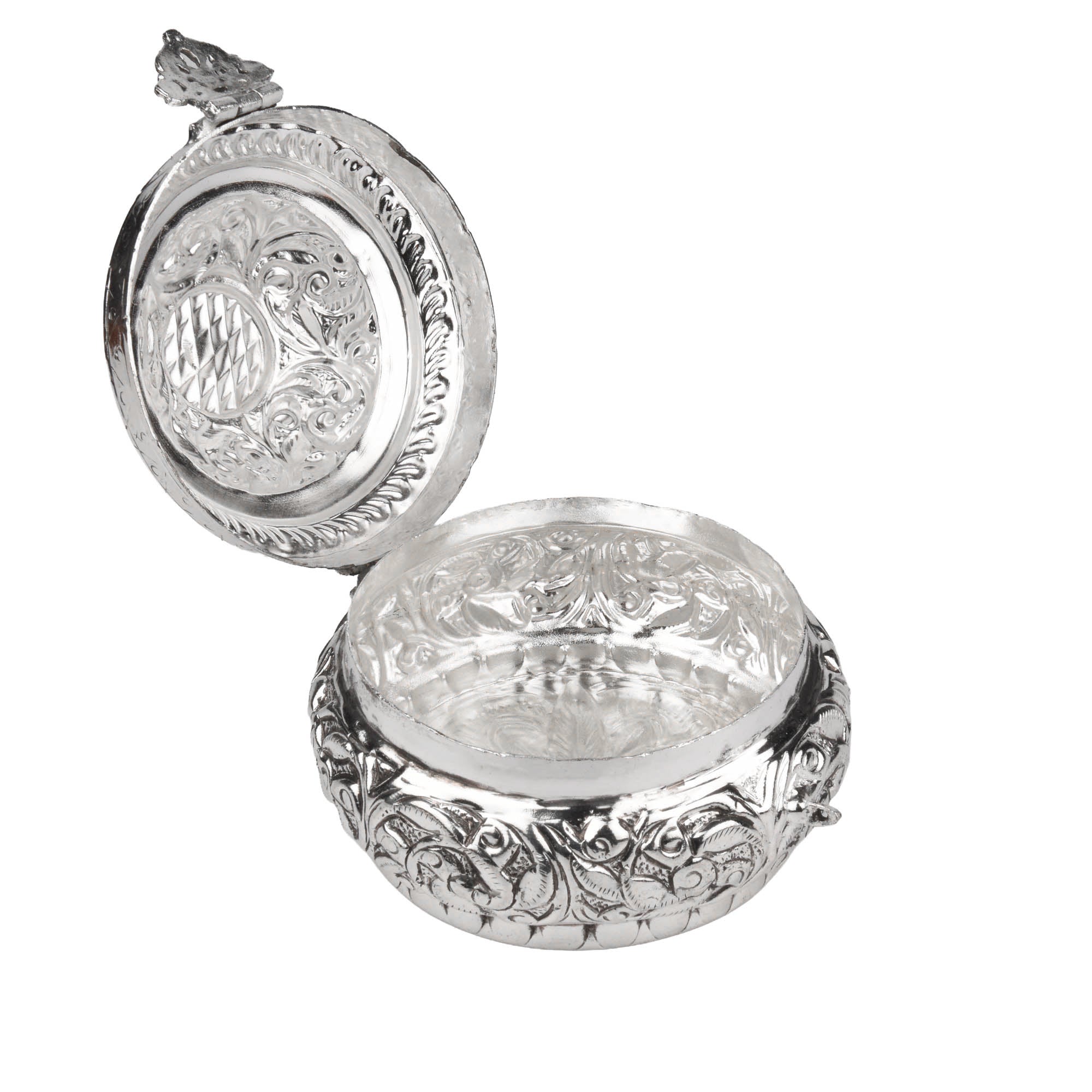 Silver Plated Floral Engraved Multipurpose Eid Gift Box