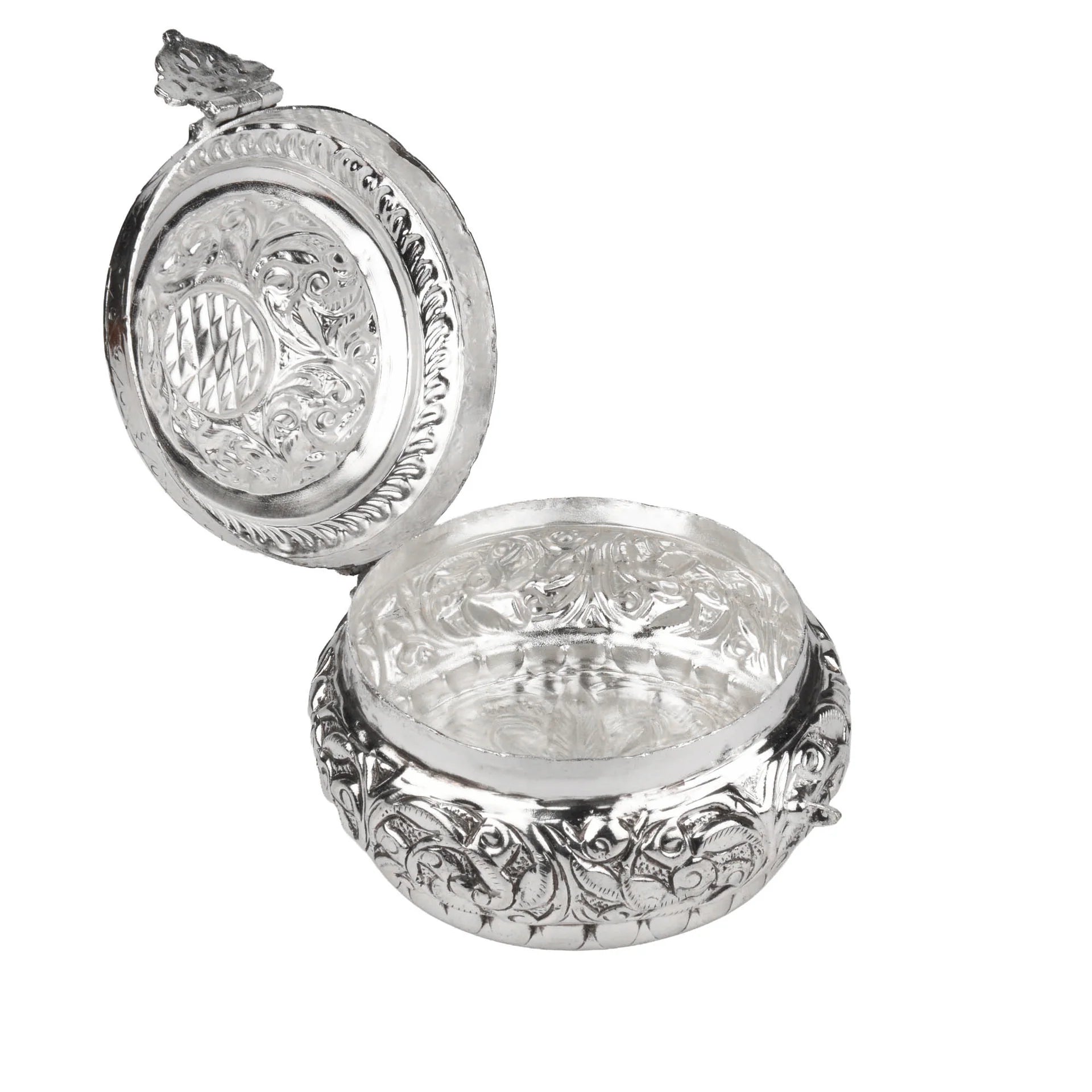 German Silver Peacock & Floral Elegance Combo Set of 2