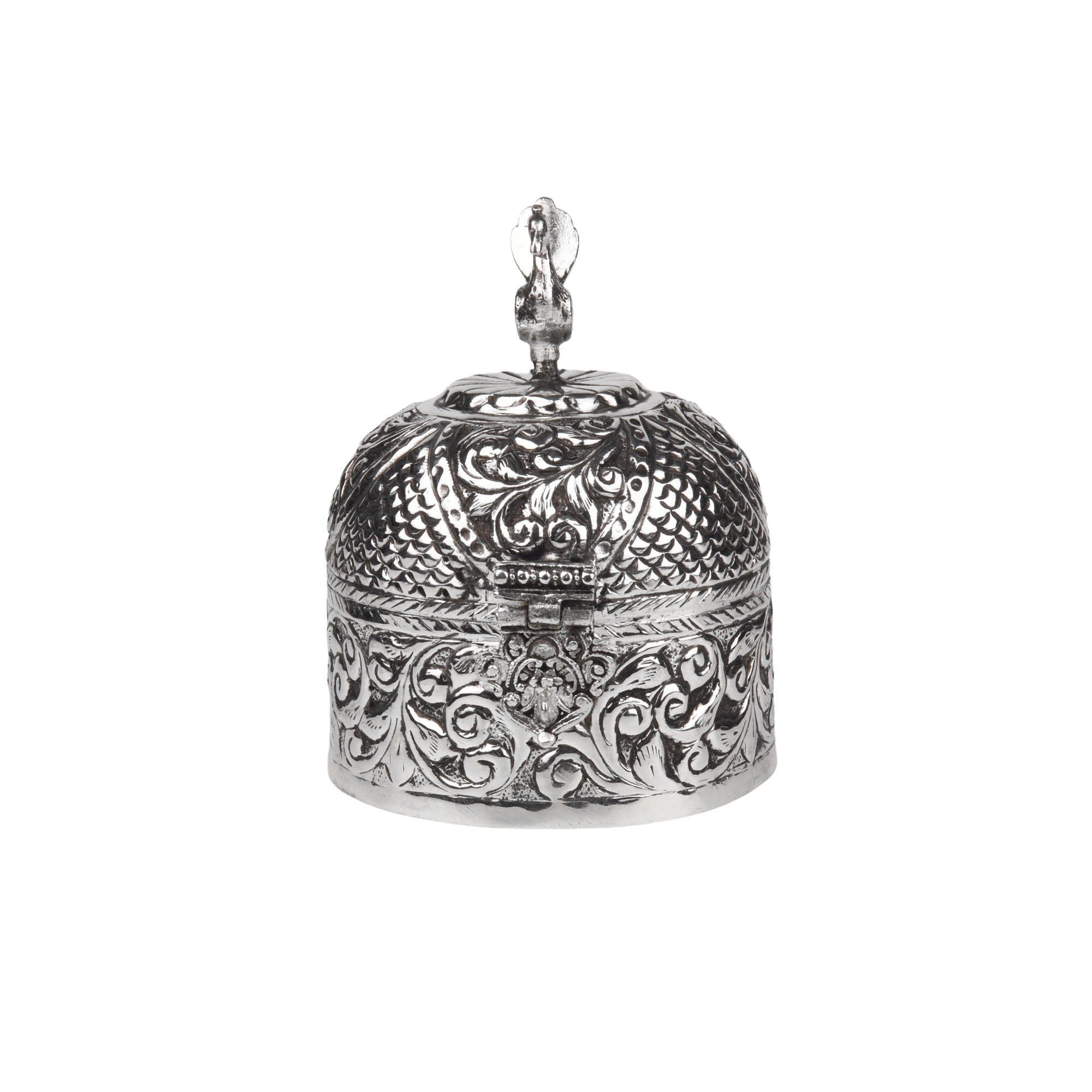 Silver Plated Peacock Design Multipurpose Decorative Box