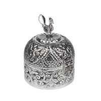 German Silver Peacock & Floral Elegance Combo Set of 2