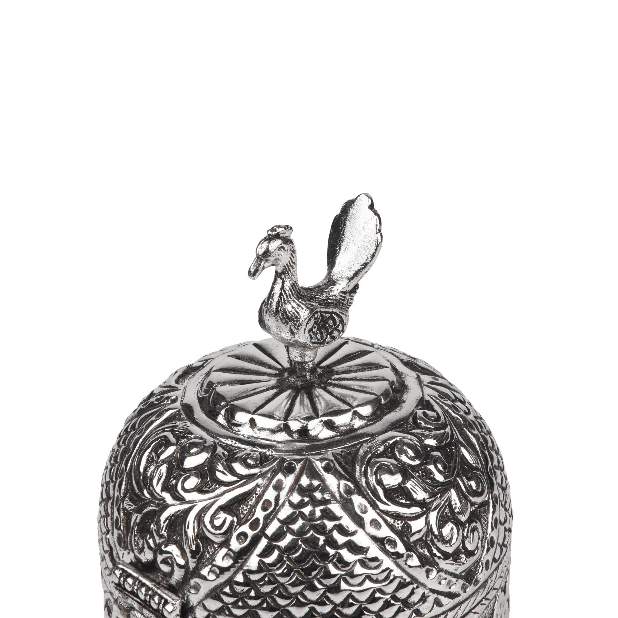 Silver Plated Peacock Design Multipurpose Decorative Box