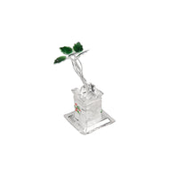 German Silver Decorative Tulsi Pot | Traditional Pooja & Home Temple Accessory