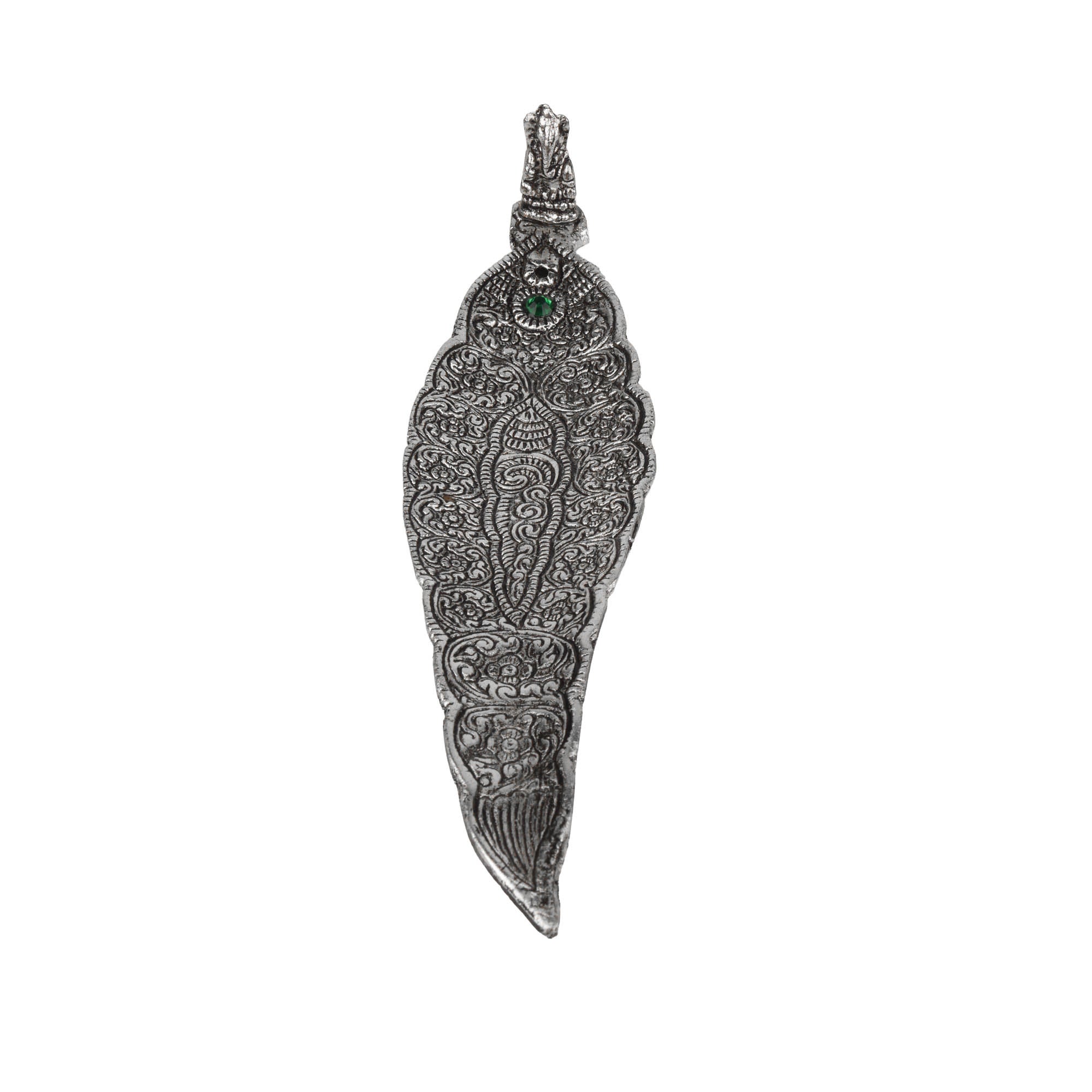 German Silver Leaf Incense Holder | Antique Style Agarbatti Stand for Home Temple & Pooja
