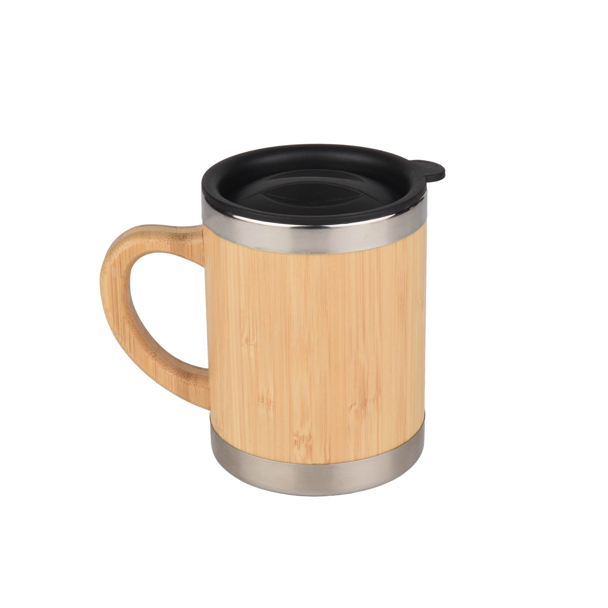 Eco-Friendly Bamboo Coffee Mug with Stainless Steel Inner & Handle