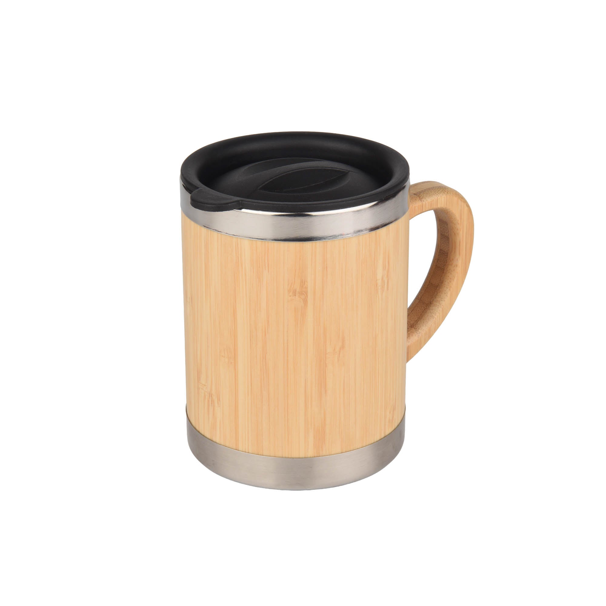 Eco-Friendly Bamboo Coffee Mug with Stainless Steel Inner & Handle