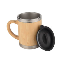 Eco-Friendly Bamboo Coffee Mug with Stainless Steel Inner & Handle