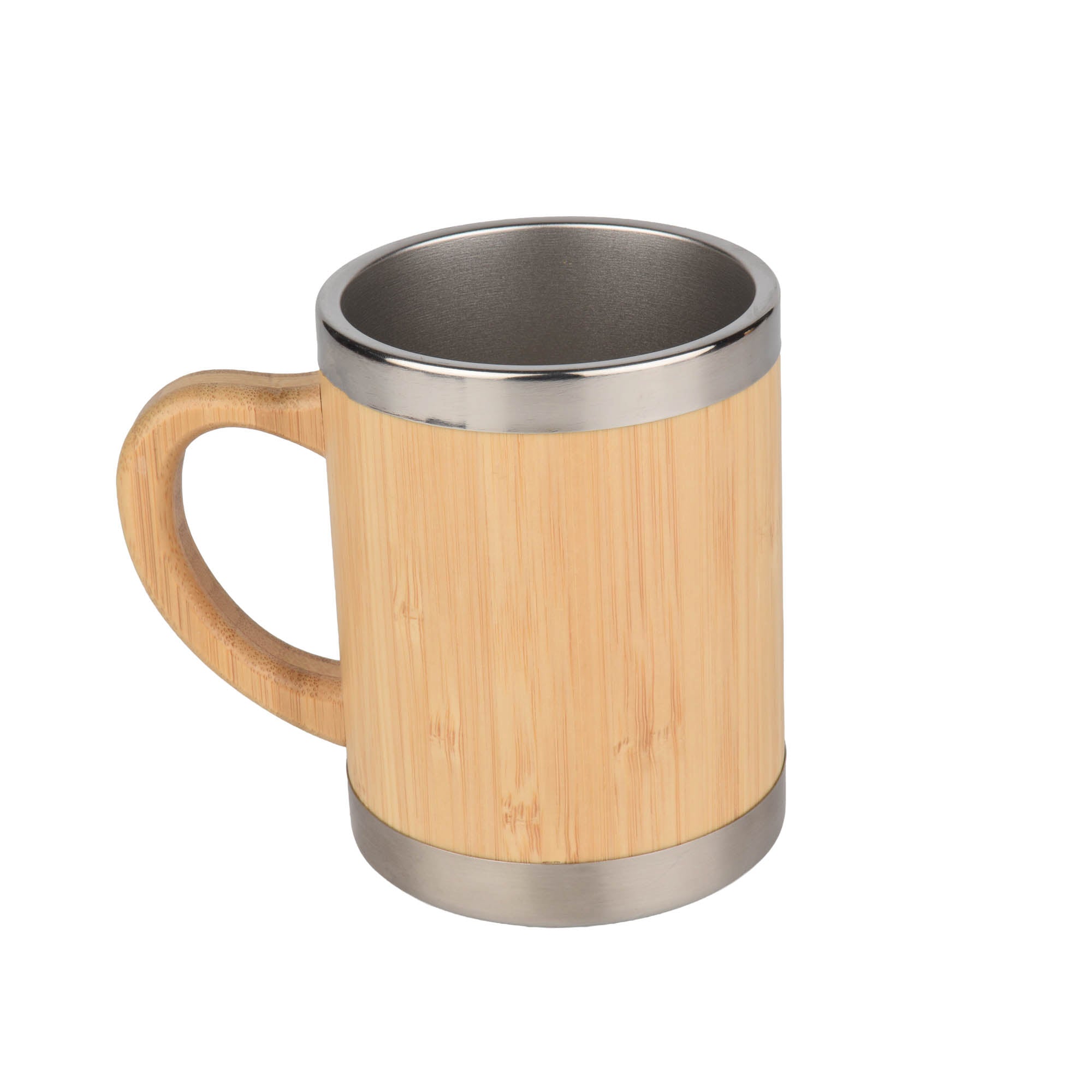 Eco-Friendly Bamboo Coffee Mug with Stainless Steel Inner & Handle