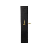 Modern Black Stone Wall Clock with Gold Hands – Minimalist Luxury Vertical Wall Décor