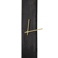 Modern Black Stone Wall Clock with Gold Hands – Minimalist Luxury Vertical Wall Décor