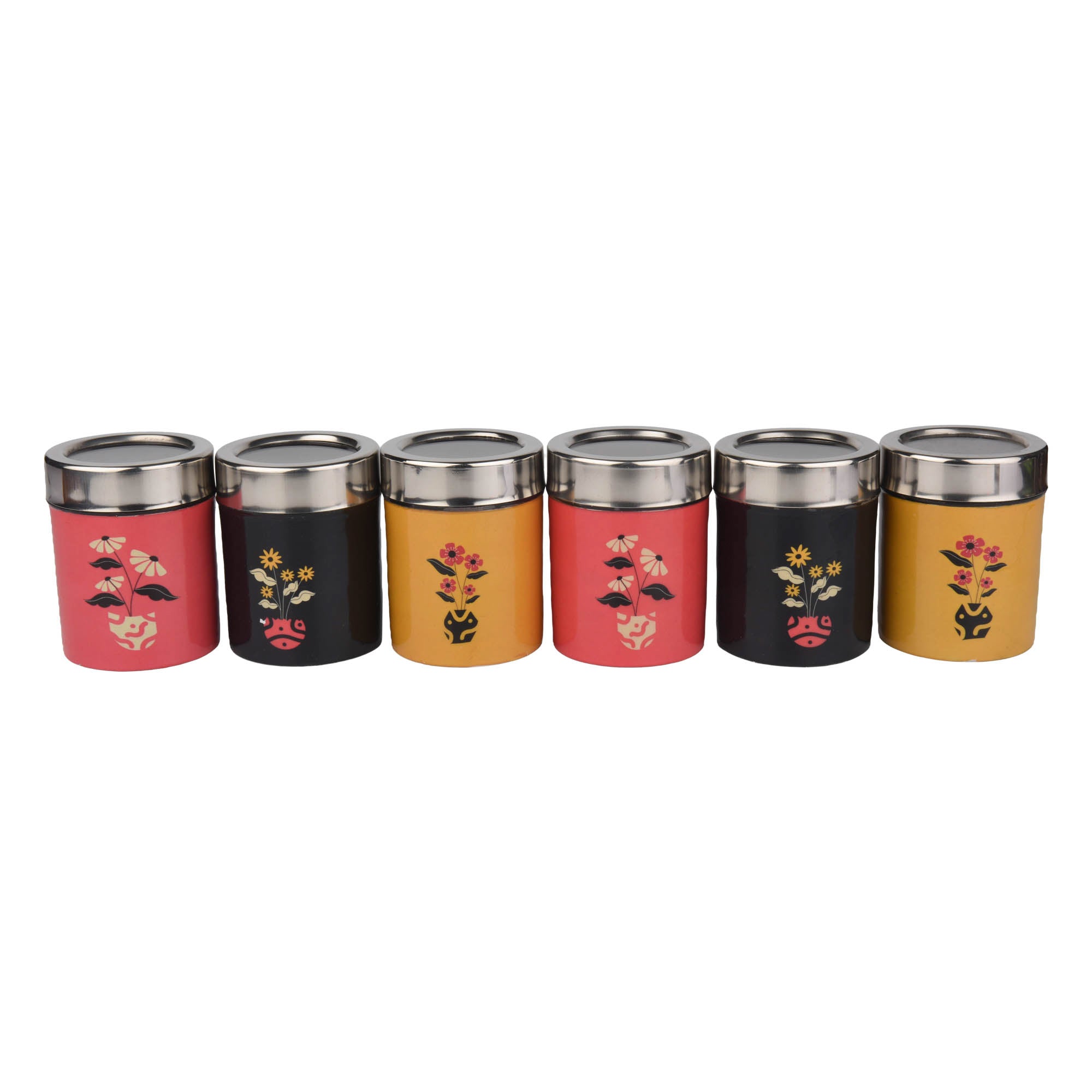 Meenakari Masala Jar Set with Stand | Spice Container Set for Kitchen