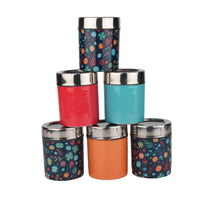 Meenakari Masala Jar Set with Stand | Spice Container Set for Kitchen