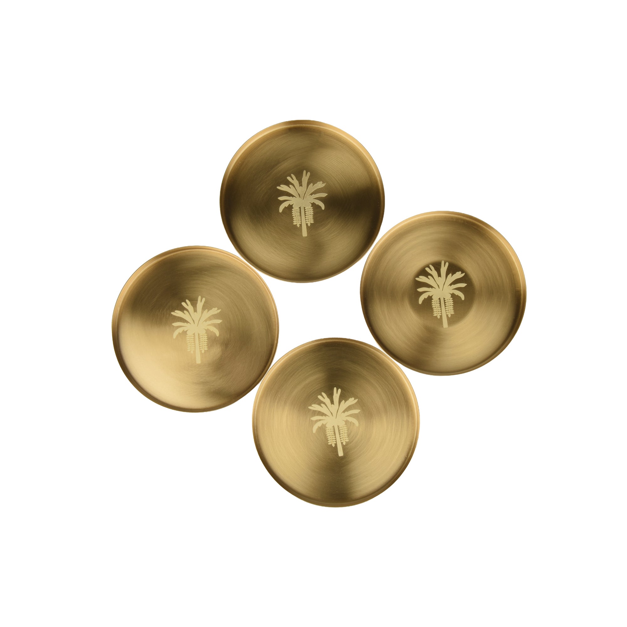 Embossed Brass Coaster | Elegant Drink Coasters for Home & Dining Decor ( Set of 4)