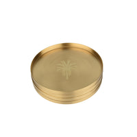 Embossed Brass Coaster | Elegant Drink Coasters for Home & Dining Decor ( Set of 4)