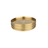 Embossed Brass Coaster | Elegant Drink Coasters for Home & Dining Decor ( Set of 4)