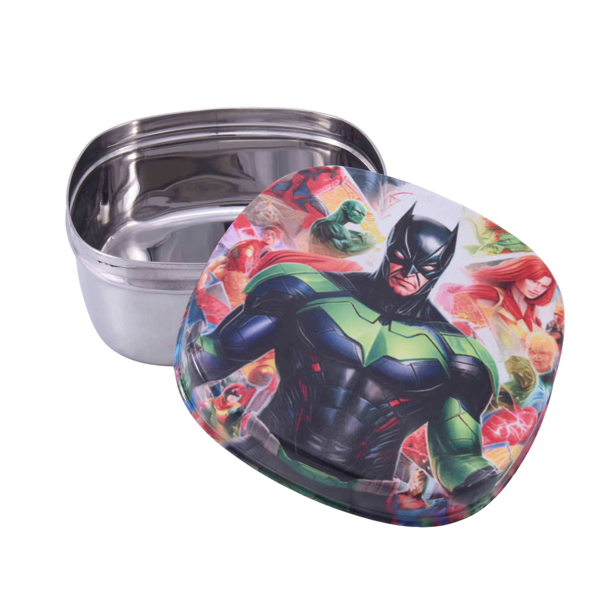 Cute Kids Lunch Box | Printed Stainless Steel Food Container | School Tiffin Box | Child-Friendly Design-Batman