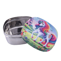Cute Kids Lunch Box | Printed Stainless Steel Food Container | School Tiffin Box | Child-Friendly Design-Unicorn