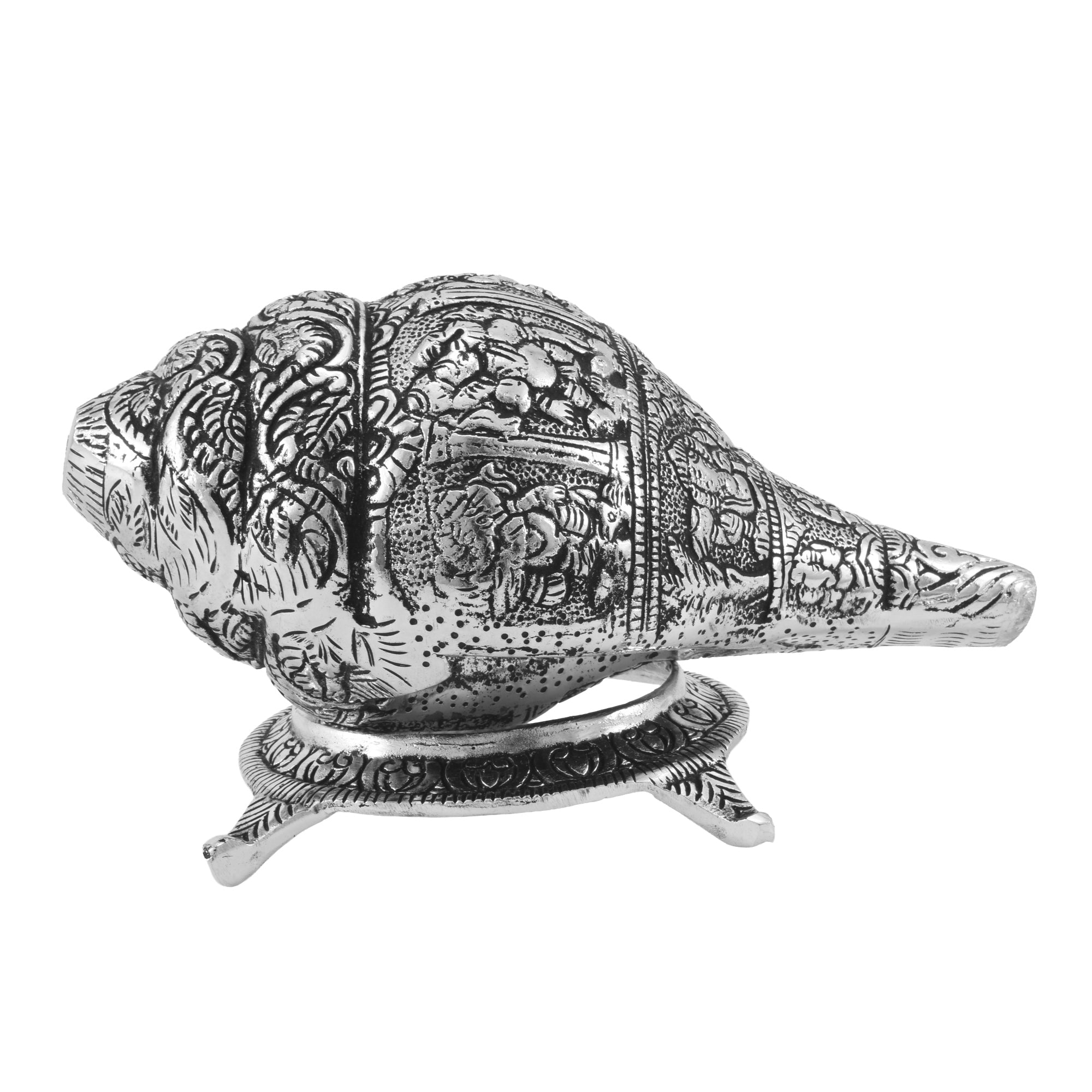 Silver Plated Decorative Shankh for Home Temple & Vastu