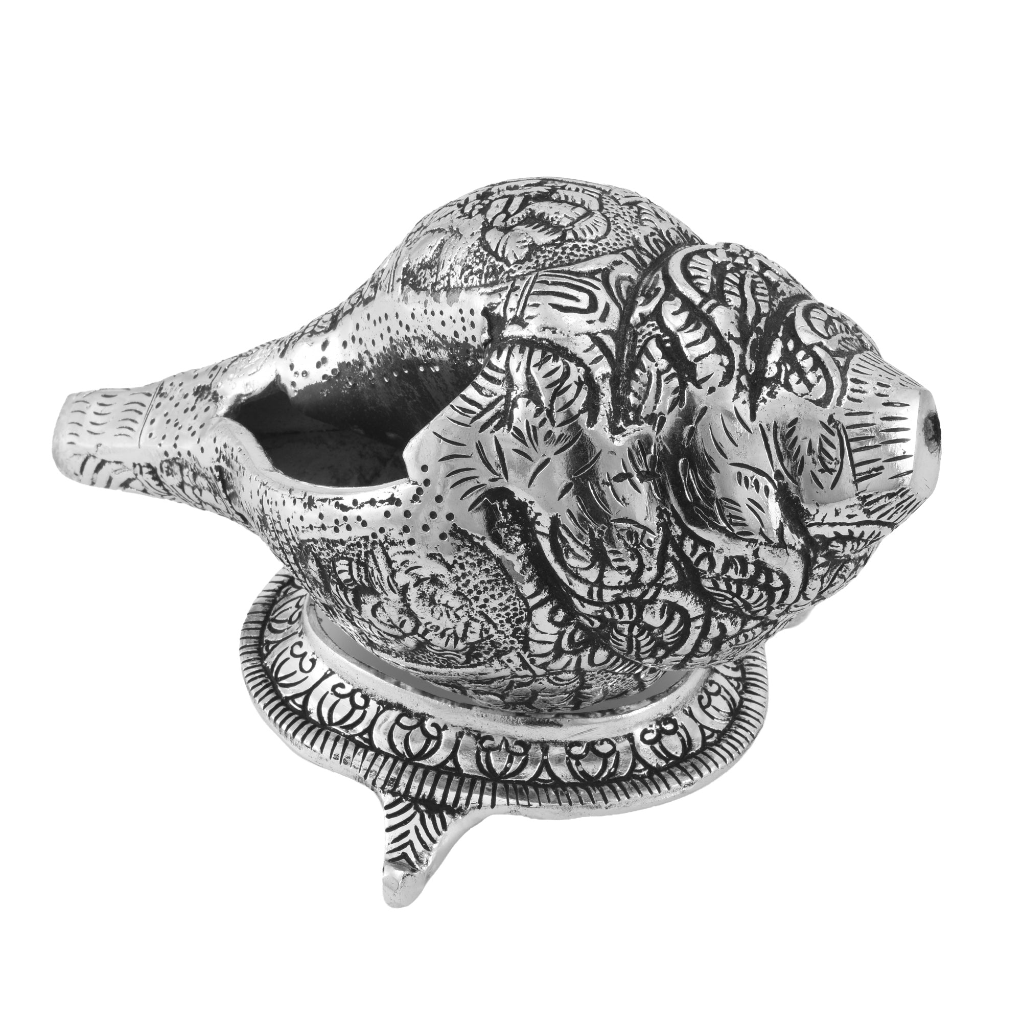 Silver Plated Decorative Shankh for Home Temple & Vastu