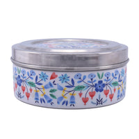 Floral Printed Steel Storage Box with Airtight Lid for Sweets, Dry Fruits & Snacks