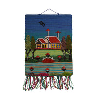 Blue Horizon Cottage Woven Wall Tapestry