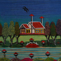 Blue Horizon Cottage Woven Wall Tapestry