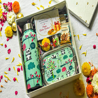 Premium Rakhi Gift Box-Panda Bottle+ Panda 1 tier Lunchbox