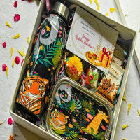 Premium Rakhi Gift Box-Jungle Bottle+ Jungle 1 tier Lunchbox