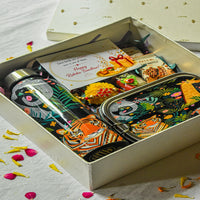 Premium Rakhi Gift Box-Jungle Bottle+ Jungle 1 tier Lunchbox
