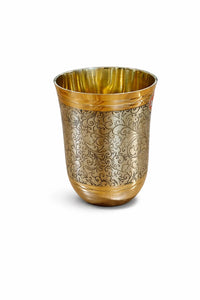 Elegant Brass Glass & Oval Tray Festive Gift Combo Set
