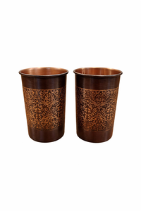 Premium Copper Drinking Glasses Set of 2