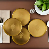 BG|Embossed Brass Coaster Set of 4