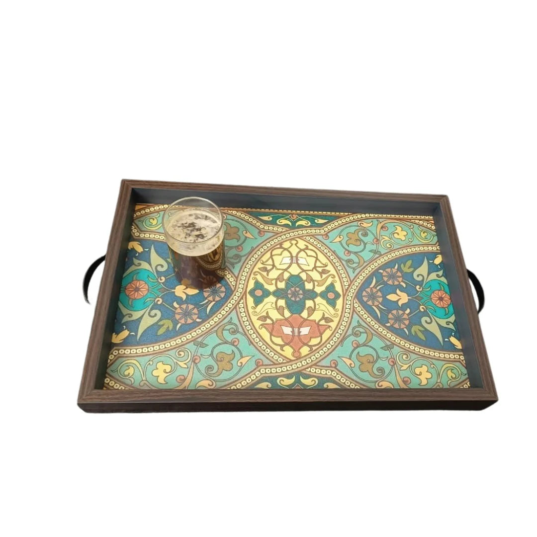 BG|Elegant Rectangular MDF Serving Tray | Stylish & Durable Serving Tray for Home & Dining Decor.