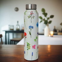 Madhubani Designs Handcrafted Eco-Friendly Meenakari Steel Bottle(1L)