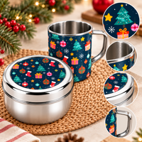 Santa’s Festive Combo – Steel Mug & Snacks Box