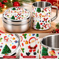 Santa’s Festive Combo – Steel Mug & Snacks Box